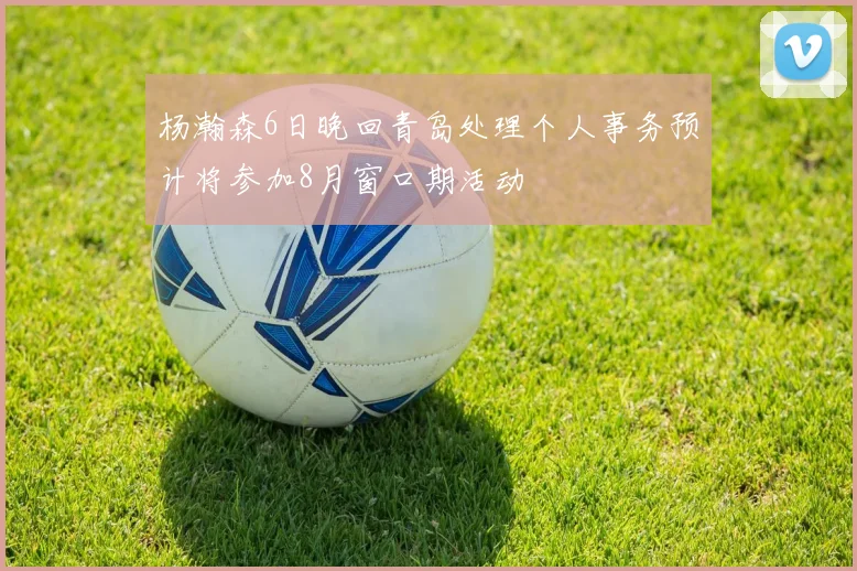 杨瀚森6日晚回青岛处理个人事务预计将参加8月窗口期活动